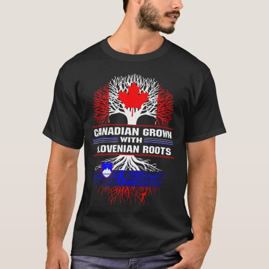 Canadees gegroeid met Sloveense wortels T-shirt (Voorkant)