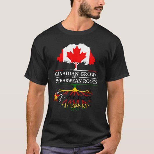 Canadees gegroeid met Zimbabwe    RootsZimbabwe T-shirt (Voorkant)