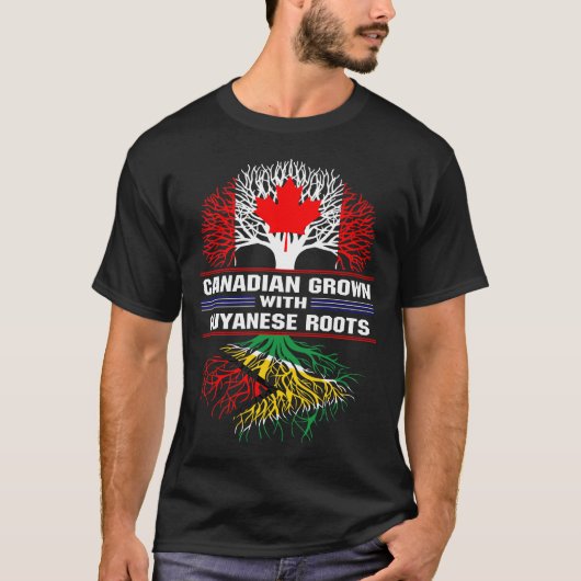Canadees gekweekt met Guyanese wortels T-shirt (Voorkant)