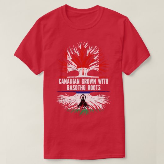 Canadees geteeld met Basotho Roots Canada Vlag T-shirt (Design voorkant)
