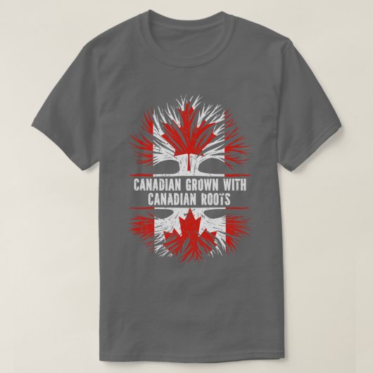 Canadees geteeld met Canadese Roots Canada Vlag T-shirt (Design voorkant)