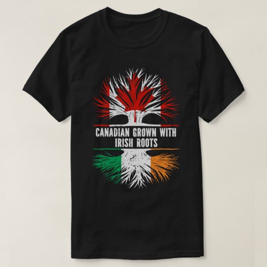 Canadees geteeld met Ierse Roots Canada Vlag T-shirt (Design voorkant)