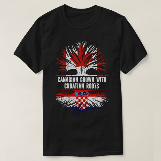 Canadees geteeld met Kroatische Roots Canada Vlag T-shirt (Design voorkant)