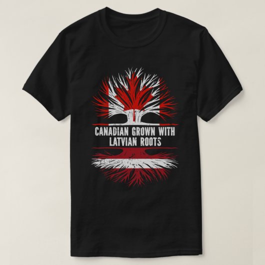 Canadees geteeld met Letse Roots Canada Vlag T-shirt (Design voorkant)