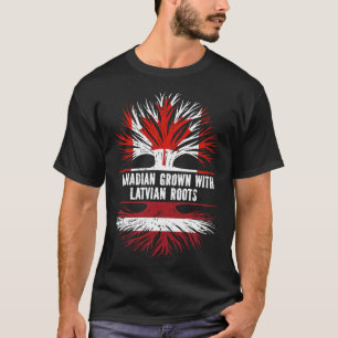 Canadees geteeld met Letse Roots Canada Vlag T-shirt