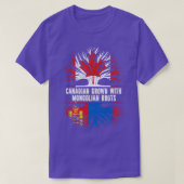 Canadees geteeld met Mongoolse Roots Canada Vlag T-shirt (Design voorkant)