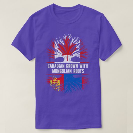 Canadees geteeld met Mongoolse Roots Canada Vlag T-shirt (Design voorkant)