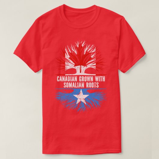 Canadees geteeld met Somalische roots Canada Vlag T-shirt (Design voorkant)