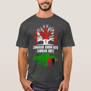 Canadees geteeld met Zambian Roots Canada Vlag T-shirt
