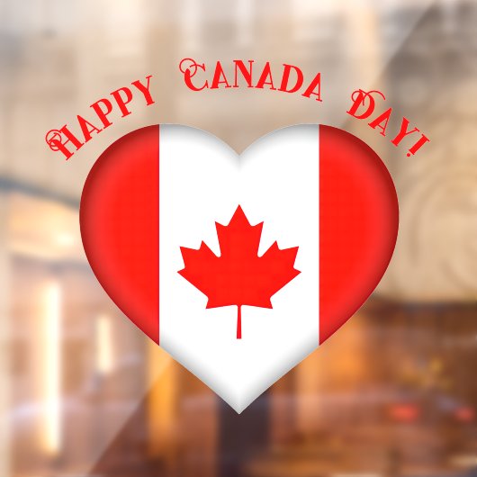 Canadees hart Gelukkige Canada Dag Raamsticker (Vel 2)