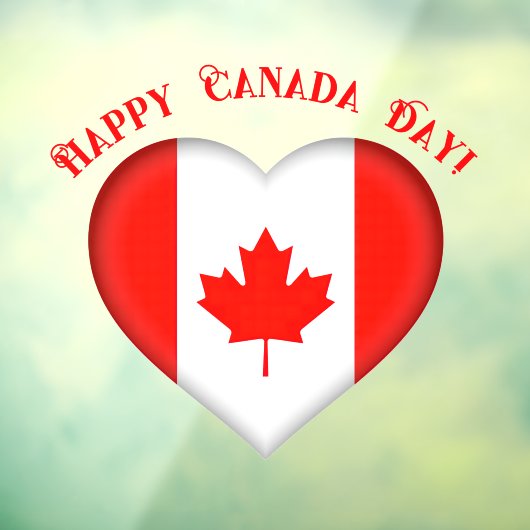 Canadees hart Gelukkige Canada Dag Raamsticker (Vel 3)