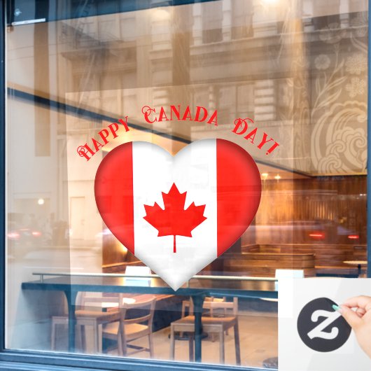 Canadees hart Gelukkige Canada Dag Raamsticker (Cafe Raam)