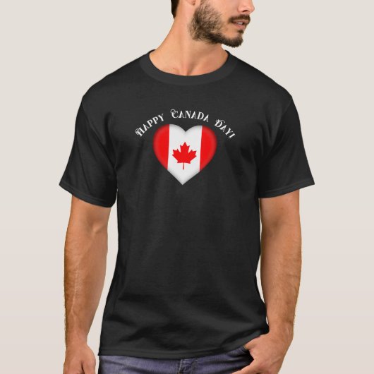 Canadees hart Gelukkige Canada Dag T-shirt (Voorkant)