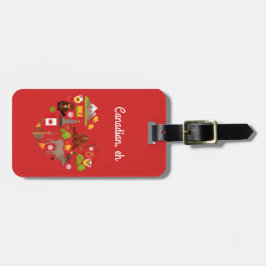 Canadees, hè. Canadees hart. Bagagelabel