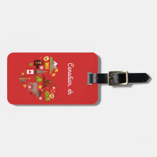 Canadees, hè. Canadees hart. Bagagelabel (Voorkant horizontaal)
