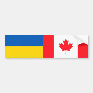 Canadees, ik sta achter Oekraïne. CA en UKR vlagge Bumpersticker