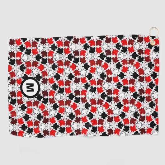 Canadees Initiaal van Maple Leaves Golfhanddoek (Horizontaal)