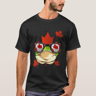 Canadees kikkermanboom Leaf Canada Flag Animal F T-shirt