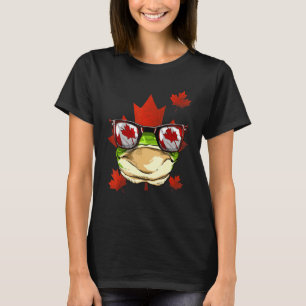 Canadees kikkermanboom Leaf Canada Flag Animal F T-shirt