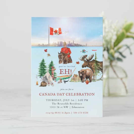 Canadees landschap | Canada Day BBQ Party Kaart (Staand voorkant)