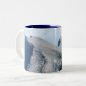 Canadees landschap Cups Banff Rocky Mountains Tweekleurige Koffiemok (Voorkant links)