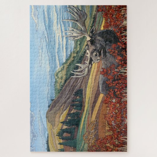 Canadees landschap — Puzzles — Moose Legpuzzel (Verticaal)