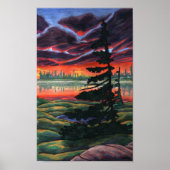Canadees landschapsschilderend Arctisch Sunset Pos Poster (Voorkant)