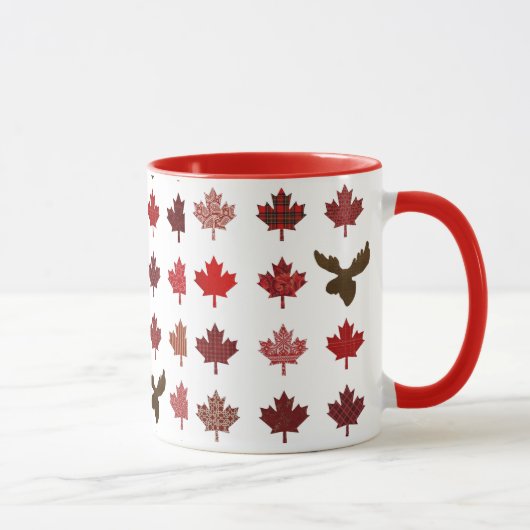 Canadees leder van Rode Maple (bladeren en molen) Mok (Rechts)