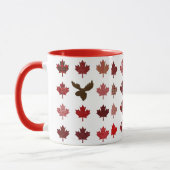Canadees leder van Rode Maple (bladeren en molen) Mok (Links)