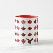 Canadees leder van Rode Maple (bladeren en molen) Mok (Midden)