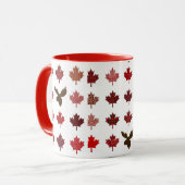 Canadees leder van Rode Maple (bladeren en molen) Mok (Voorkant links)