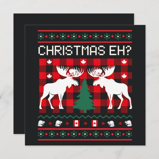 Canadees lelijk kersttrui ontwerp feestdagenkaart (Voorkant / Achterkant)