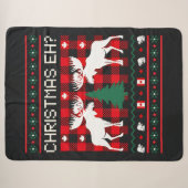 Canadees lelijk kersttrui ontwerp sherpa deken (Voorkant (horizontaal))