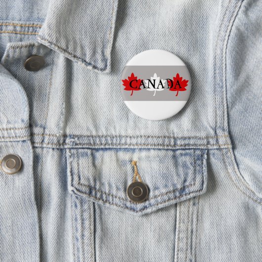 Canadees maapelblad ronde button 5,7 cm (In situ)