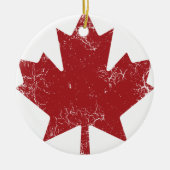 Canadees mapelleder (onderdruk) keramisch ornament (Voorkant)