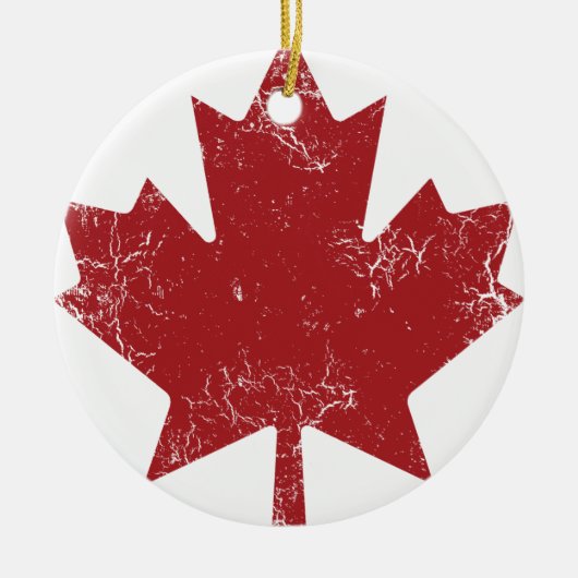 Canadees mapelleder (onderdruk) keramisch ornament (Voorkant)