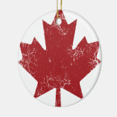 Canadees mapelleder (onderdruk) keramisch ornament (Links)
