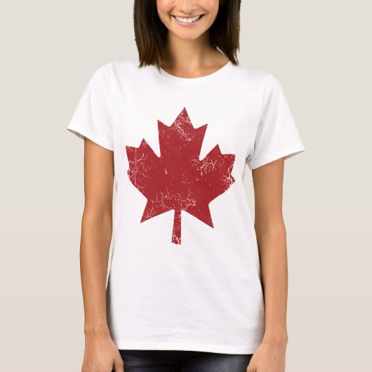 Canadees mapelleder (onderdruk) t-shirt (Voorkant)