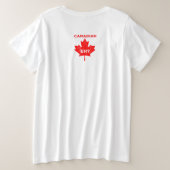 Canadees? Maple Leaf Grote Maat T-shirt (Design achterkant)