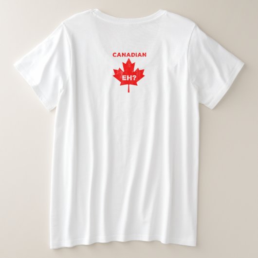 Canadees? Maple Leaf Grote Maat T-shirt (Design achterkant)