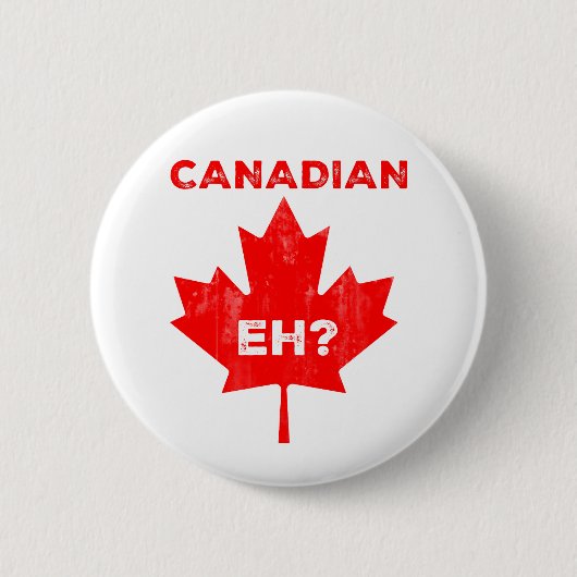 Canadees? Maple Leaf Ronde Button 5,7 Cm (Voorkant)