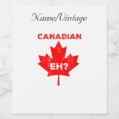 Canadees? Maple Leaf Wijn Etiket (Enkel label)