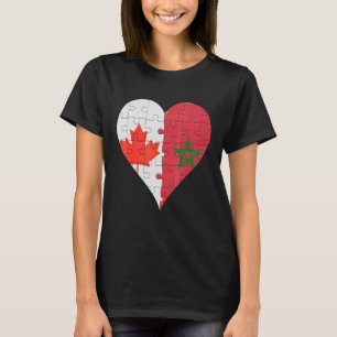Canadees Marokkaans vlaggenhart T-shirt