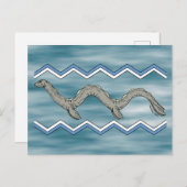 Canadees meer monster en zigzags briefkaart (Voorkant / Achterkant)