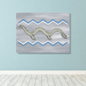 Canadees meer monster en zigzags canvas afdruk (Insitu (Houten vloer))