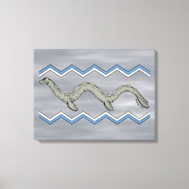 Canadees meer monster en zigzags canvas afdruk