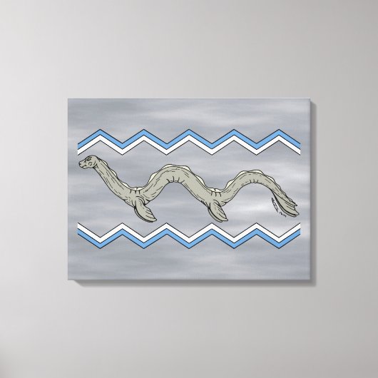 Canadees meer monster en zigzags canvas afdruk (Voorkant)