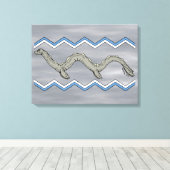 Canadees meer monster en zigzags canvas afdruk (Insitu (Houten vloer))