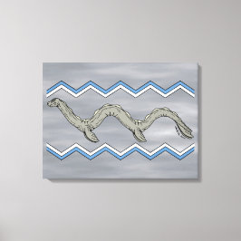 Canadees meer monster en zigzags canvas afdruk
