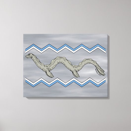 Canadees meer monster en zigzags canvas afdruk (Voorkant)